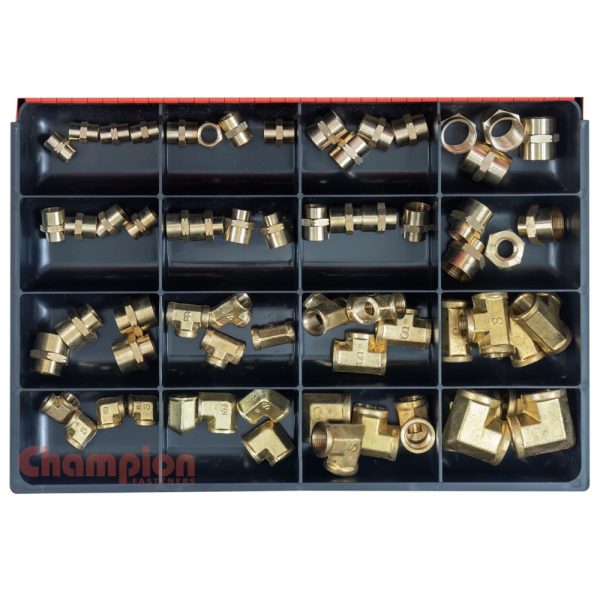 Champion 64pc Female Brass Hex Hose Joiner Assortment