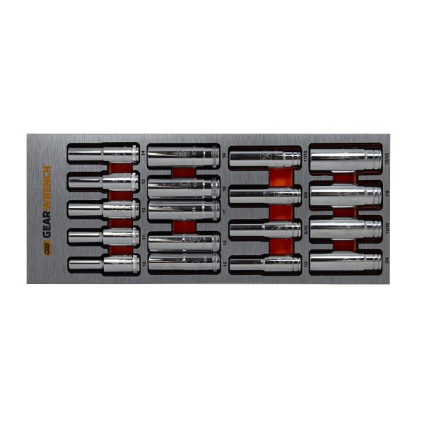 18PC 1/2 INCH DRIVE 6PT METRIC/SAE DEEP SOCKET SET 18PC 1/2 INCH DRIVE 6PT METRIC/SAE DEEP SOCKET SET