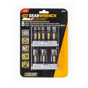8 PC BOLT BITER NUT EXTRACTION AND DRIVER SET