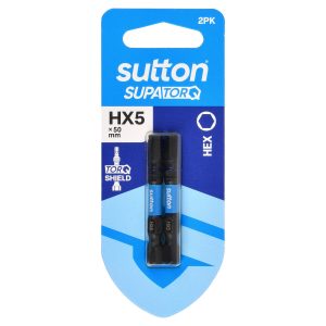 SUTTON SCREWDRIVER BIT S206 SUPATORQ HEX HX5 50MM 2PK