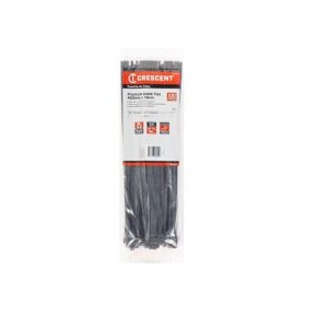 CRESCENT 450MM X 7.6MM BLACK CABLE TIES – 100 PK.