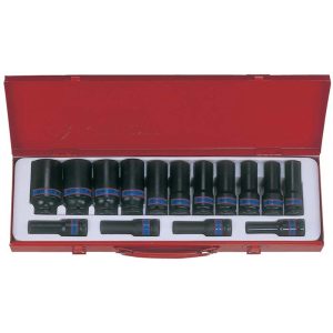 KING TONY 15PC 1/2"DR DEEP IMPACT SOCKET SET