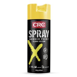 CRC SPRAY MARKER PAINT FLURO YELLOW 400ML UPSIDE DOWN