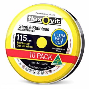 115 x 1.0 x 22.23mm A46T-T41 CUTTING DISC INOX 10PK TIN FLEXOVIT