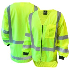 HI VIS VEST - LONG SLEEVE ZIP YELLOW L
