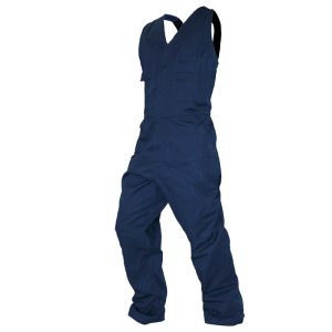 SIZE 12 ACTION COTTON BIB OVERALLS, NAVY