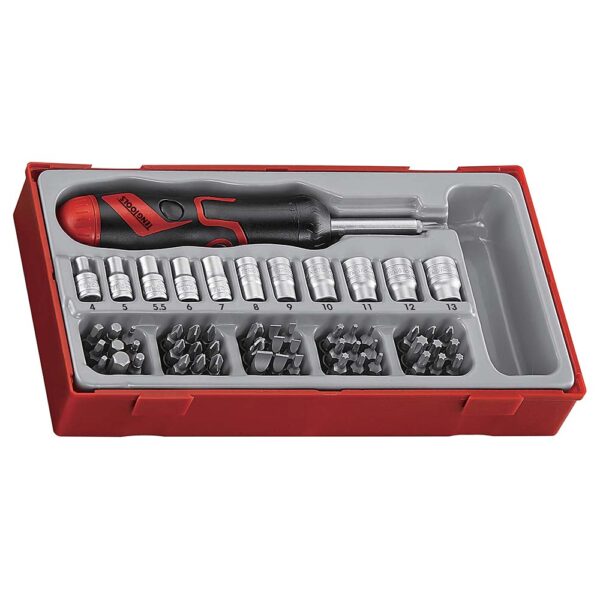 Teng 64pc MD Ratchet S/Driver Bits & Skt Set - TC-Tray Teng 64pc MD Ratchet S/Driver Bits & Skt Set - TC-Tray
