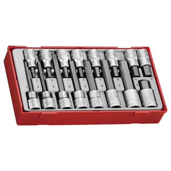 Teng 16pc 1/2in Dr. Hex Bit Skt Set - TC-Tray Teng 16pc 1/2in Dr. Hex Bit Skt Set - TC-Tray