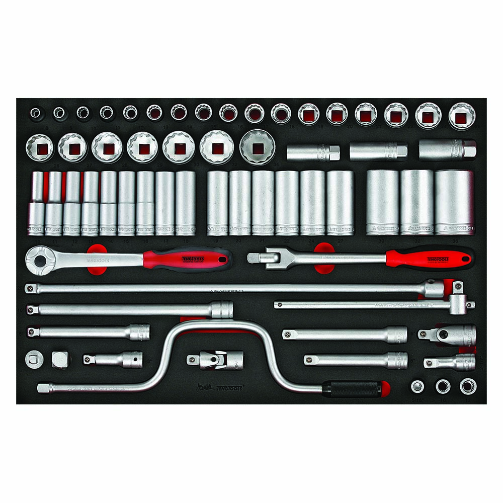 Teng 63pc 1/2in Dr. Metric Socket & Acc. Set (EVA)