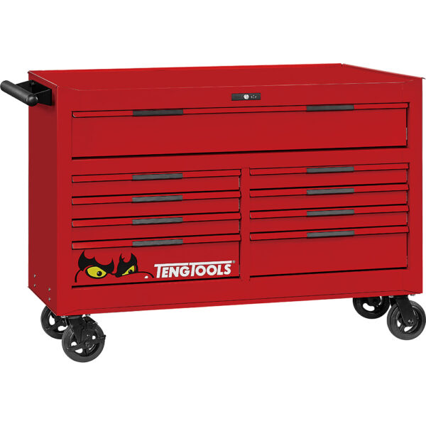 Teng Pro35 53in Roller Cabinet 9 Drawers Red