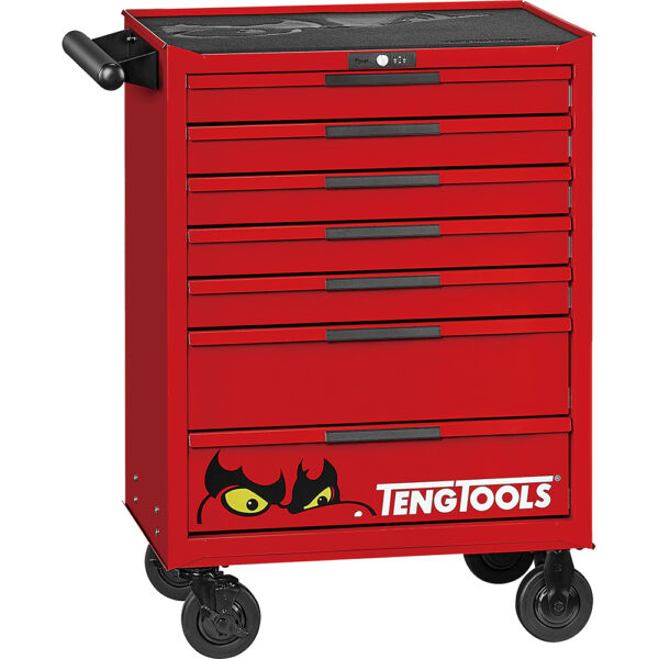 Teng Pro35 26in Roller Cabinet 7 Drawers Red Teng Pro35 26in Roller Cabinet 7 Drawers Red