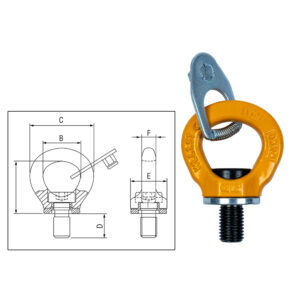 ITM G80 Lifting Point-Swivel Eye Bolt-M10-0.4T