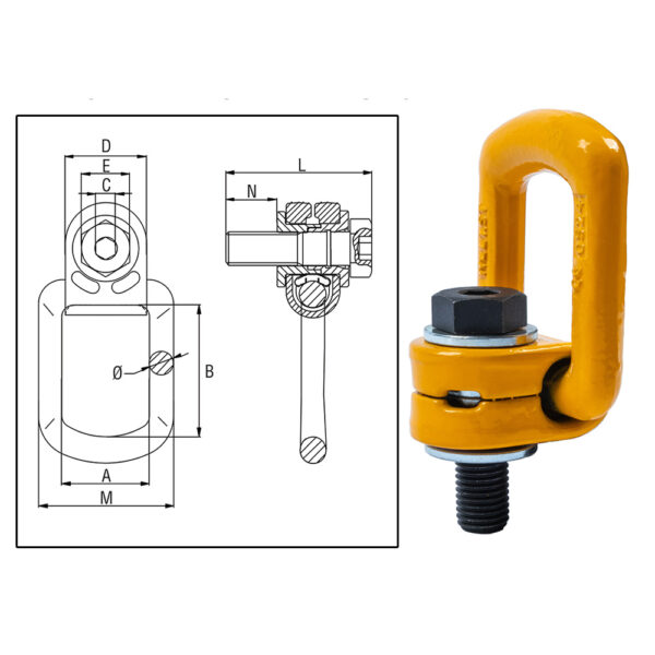 ITM G80 Lifting Point-Mega Eye Bolt-M24-4 T ITM G80 Lifting Point-Mega Eye Bolt-M24-4 T