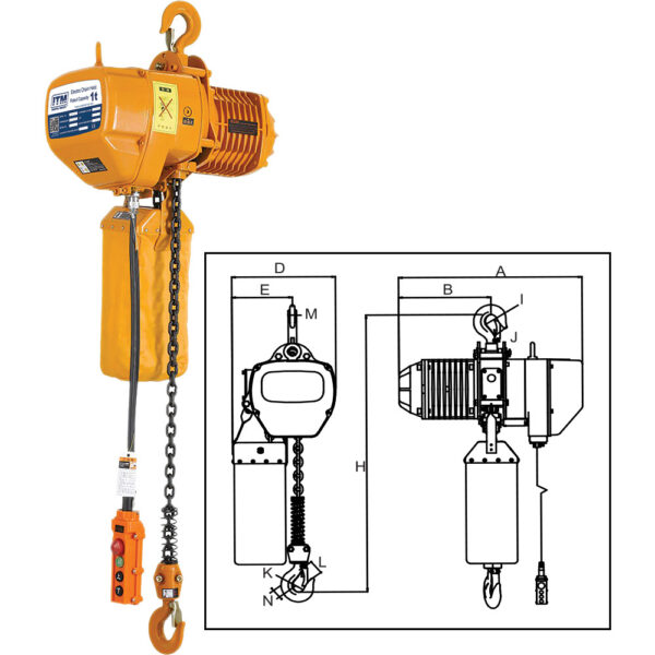 ITM Electric Hoist-415V-1 Ton-3 Meter Lift ITM Electric Hoist-415V-1 Ton-3 Meter Lift