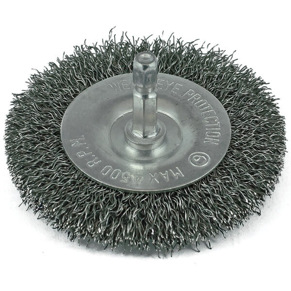 ITM Crimp Wire Spindle Mounted Wheel Brush 75mm ITM Crimp Wire Spindle Mounted Wheel Brush 75mm