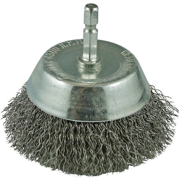 ITM Crimp Wire Spindle Mounted Cup Brush 75mm ITM Crimp Wire Spindle Mounted Cup Brush 75mm
