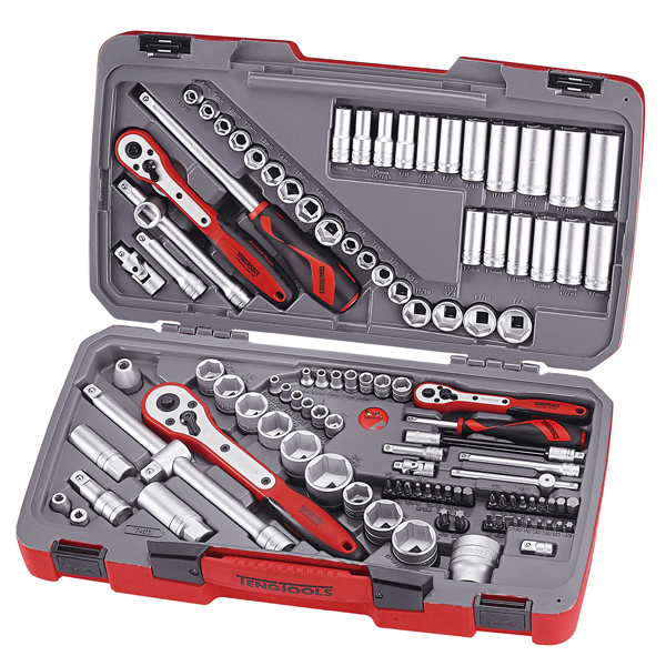 Teng 111pc 1/4in-3/8in-1/2in Dr. MM/AF Socket Set Teng 111pc 1/4in-3/8in-1/2in Dr. MM/AF Socket Set