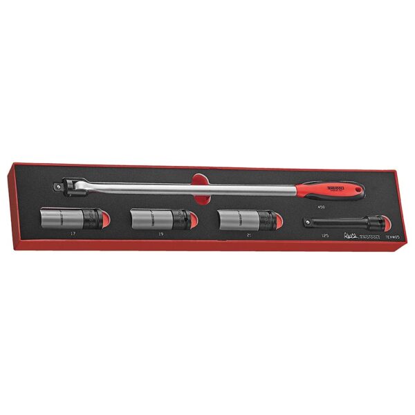 Teng 5pc Auto Wheel Tool Set W/Skts - TEX-Tray Teng 5pc Auto Wheel Tool Set W/Skts - TEX-Tray