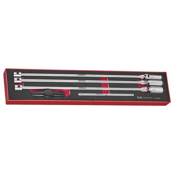 Teng 5pc 3/8in T-Bar Spark Plug Socket Set -TEX-Tray Teng 5pc 3/8in T-Bar Spark Plug Socket Set -TEX-Tray