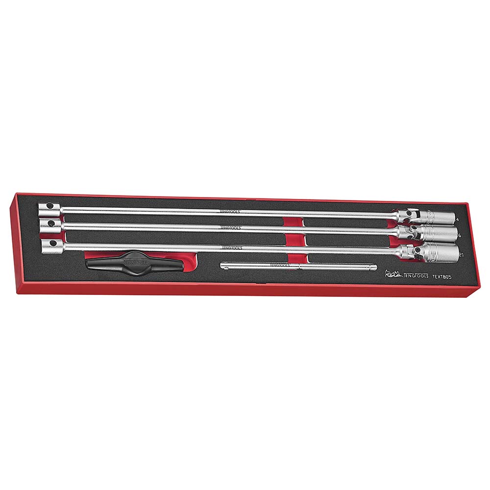 Teng 5pc 3/8in T-Bar Spark Plug Socket Set -TEX-Tray