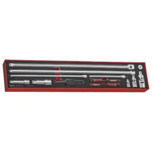 Teng 13pc 1/4-3/8-1/2in Dr. Ext Bar & Acc Set-TEX-Tray