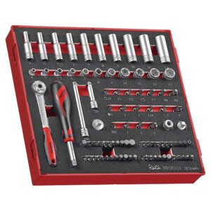Teng 89pc 1/4in Dr. Skt & Acc Set 4-13mm - TED-Tray