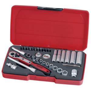 Teng 36pc 1/4in Dr. Metric Reg/Deep Socket Set