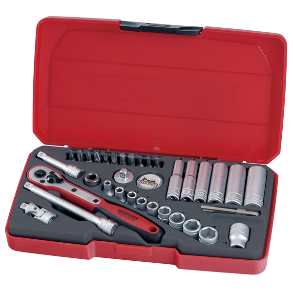Teng 36pc 1/4in Dr. Metric Reg/Deep Socket Set Teng 36pc 1/4in Dr. Metric Reg/Deep Socket Set