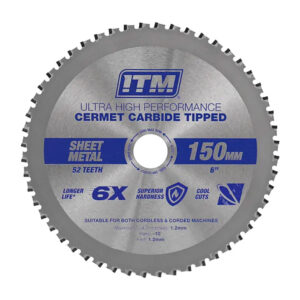 ITM 150mm Sheet Metal Cutting Blade Cermet CarbideTipped 52T