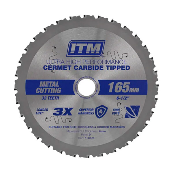 ITM 150mm Metal Cutting Blade Cermet Carbide Tipped 32T ITM 150mm Metal Cutting Blade Cermet Carbide Tipped 32T