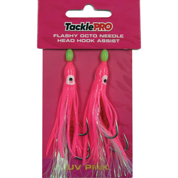 TacklePro Flashy Octopus Assist Hook - UV Pink - 2pc TacklePro Flashy Octopus Assist Hook - UV Pink - 2pc