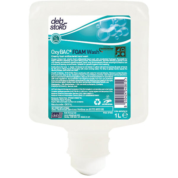Deb Stoko Oxybac 1L Foam Hand Wash Deb Stoko Oxybac 1L Foam Hand Wash