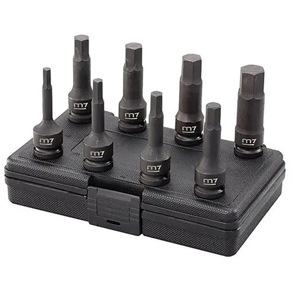 M7 8pc Impact In Hex Socket Set 1/2in Dr. 1/4-3/4in