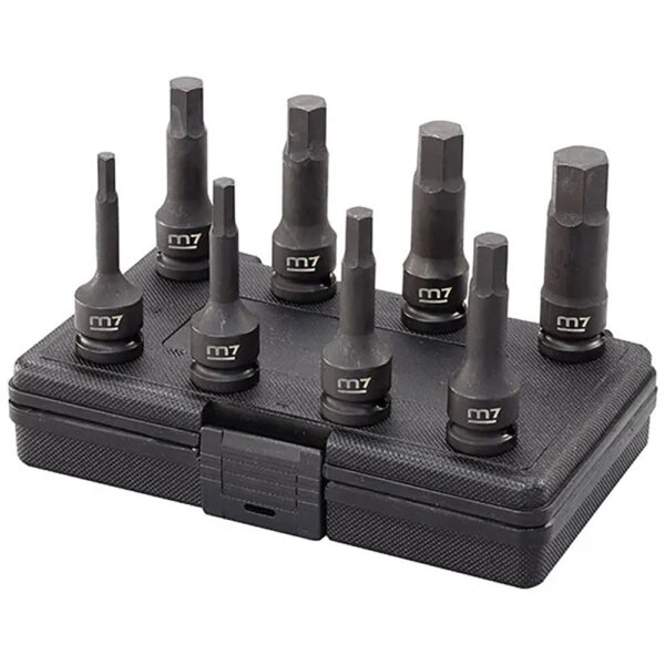 M7 8pc Impact In Hex Socket Set 1/2in Dr. 6-19mm M7 8pc Impact In Hex Socket Set 1/2in Dr. 6-19mm