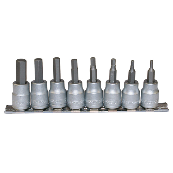 Teng 8pc 3/8in Dr. AF Hex Bit Skt Set 3/32-3/8in Teng 8pc 3/8in Dr. AF Hex Bit Skt Set 3/32-3/8in