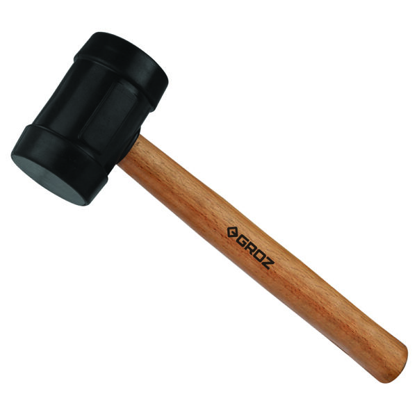 Groz Rubber Mallet 16oz-Black Head- Hickory Wood Handle 14in Groz Rubber Mallet 16oz-Black Head- Hickory Wood Handle 14in