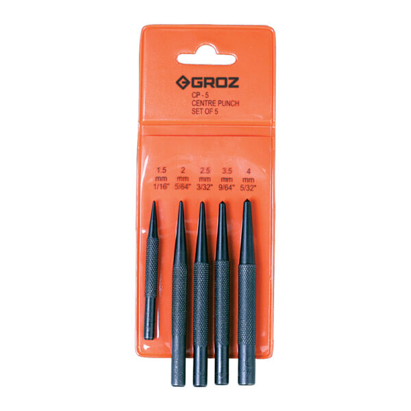 Groz 5pc Centre Punch Set (1.5mm To 4.0mm) Groz 5pc Centre Punch Set (1.5mm To 4.0mm)