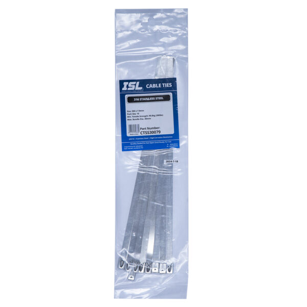 ISL 300 x 7.9mm 316 Stainless Cable Tie - 10pk ISL 300 x 7.9mm 316 Stainless Cable Tie - 10pk