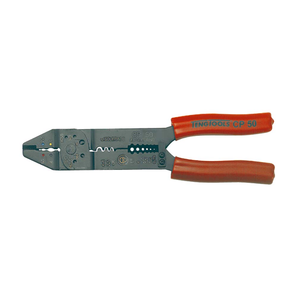 Teng 9in Crimping / Wire Stripper (Red)