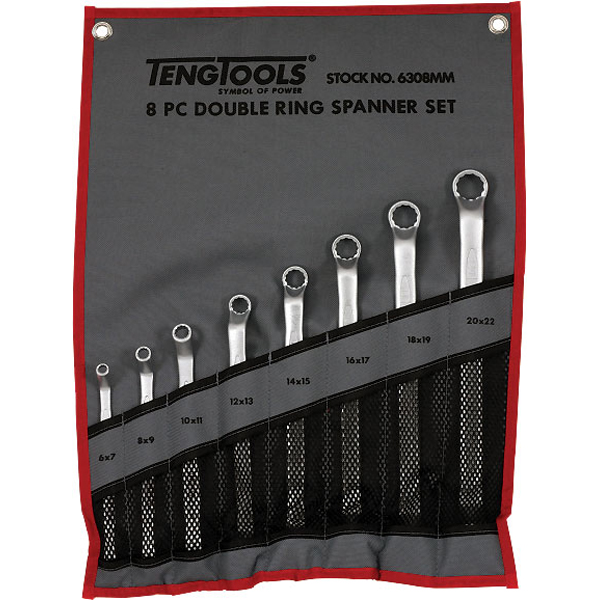 Teng 8pc Double off-Set Ring Spanner Set 6-22mm Teng 8pc Double off-Set Ring Spanner Set 6-22mm