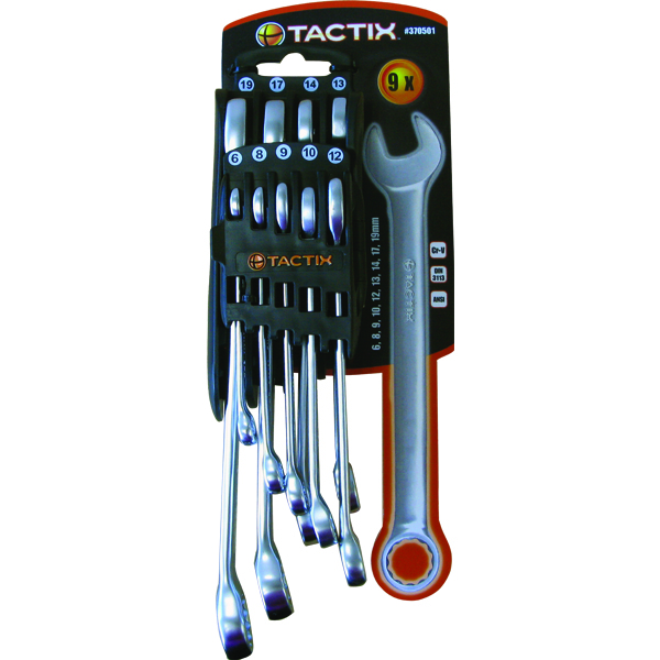 Tactix 9pc Combination Spanner Set - Metric Tactix 9pc Combination Spanner Set - Metric