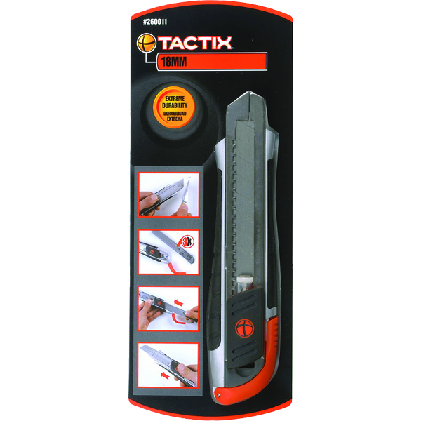 Tactix Knife Snap-off 18mm Zinc-Al Alloy Tactix Knife Snap-off 18mm Zinc-Al Alloy
