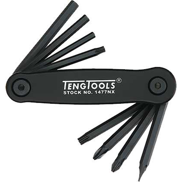 Teng 8pc Fold-Up Key Set - Ft/Ph/Pz/Hex/TX Teng 8pc Fold-Up Key Set - Ft/Ph/Pz/Hex/TX