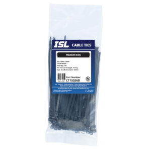 ISL 150 x 3.6mm UV Nylon Cable Tie - Blk. - 100pk