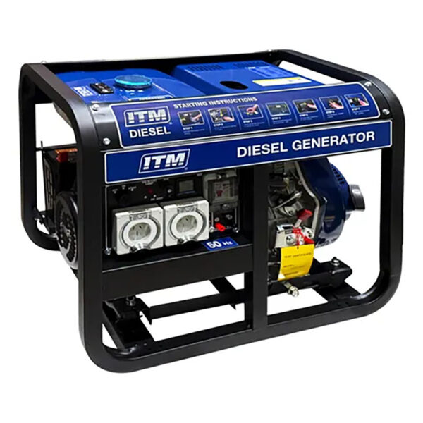 ITM Diesel Generator Open Frame 6500W Peak Electric Start ITM Diesel Generator Open Frame 6500W Peak Electric Start