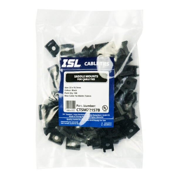 ISL 22 x 15.7mm Saddle Mount - Black - 100pk ISL 22 x 15.7mm Saddle Mount - Black - 100pk