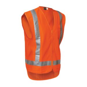 HI VIS VEST - ZIP TTMC-W17 POLYESTER ORANGE SIZE 2XL